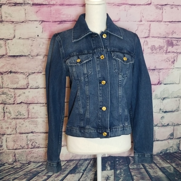 michael kors blue jean jacket